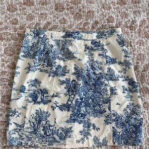 Cider Blue and White Patterned Skirt